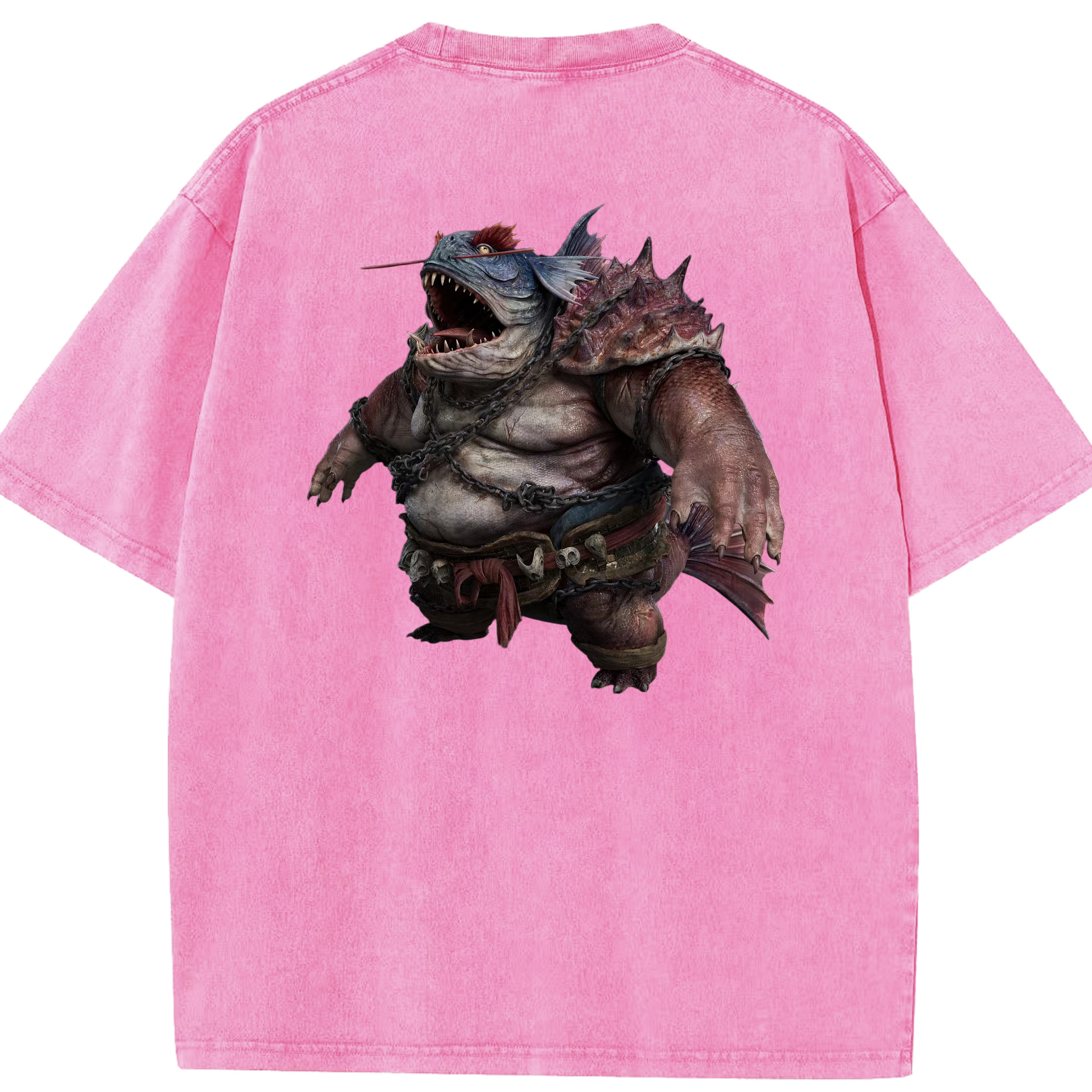 （画像用） Ne Zha 2 ナタ 魔童の大暴れ 綿100% ヴィンテージ風 半袖Tシャツ（背面プリント）